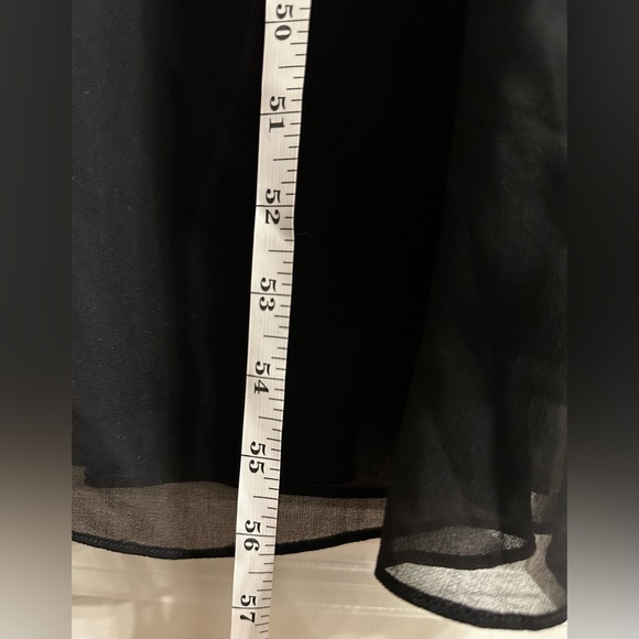 White House Black Market Sleeveless Draped Gown 4P Black V-Neck Chiffon Lined - Picture 13 of 16